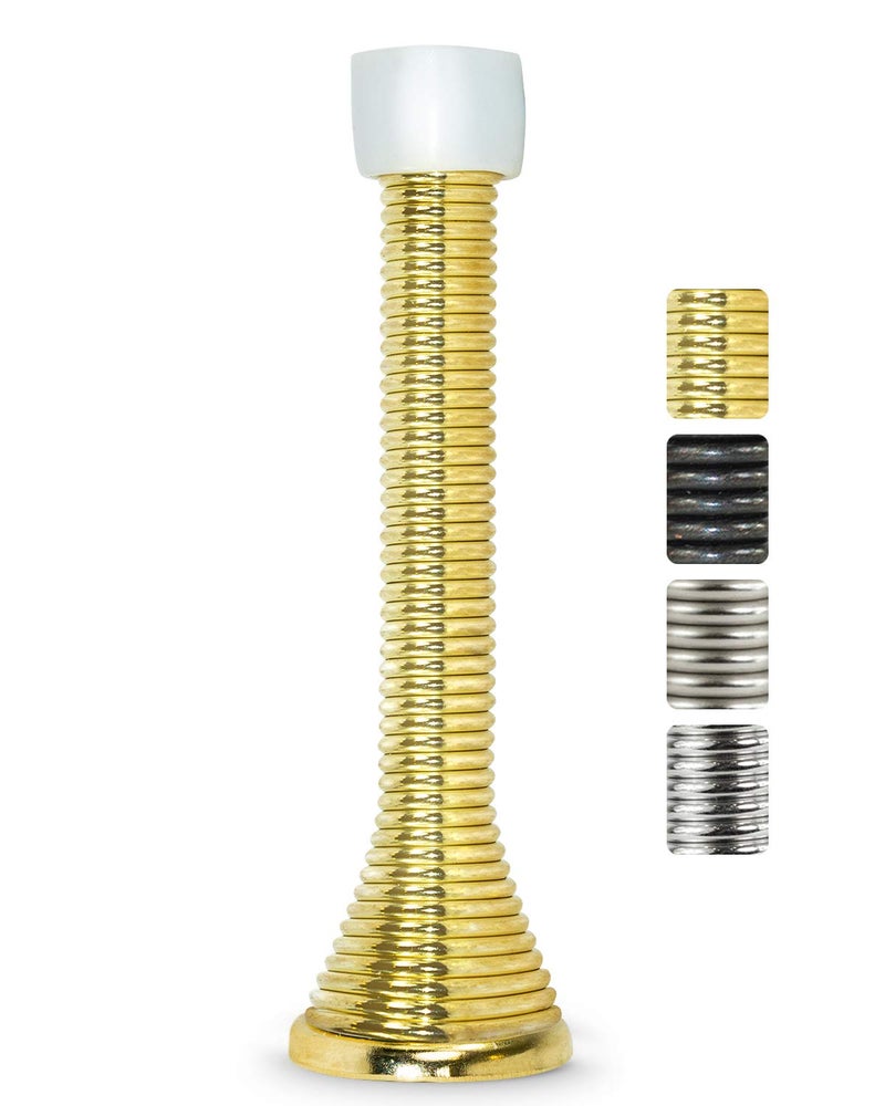 JD Jack N'Drill Jack N Drill (3 ?) Spring Door Stopper 15 Pack | Flexible Heavy Duty Door Stop for Home and Office - Rustproof, Bendable Spring Steel & Durable Rubber Tips - Image 1